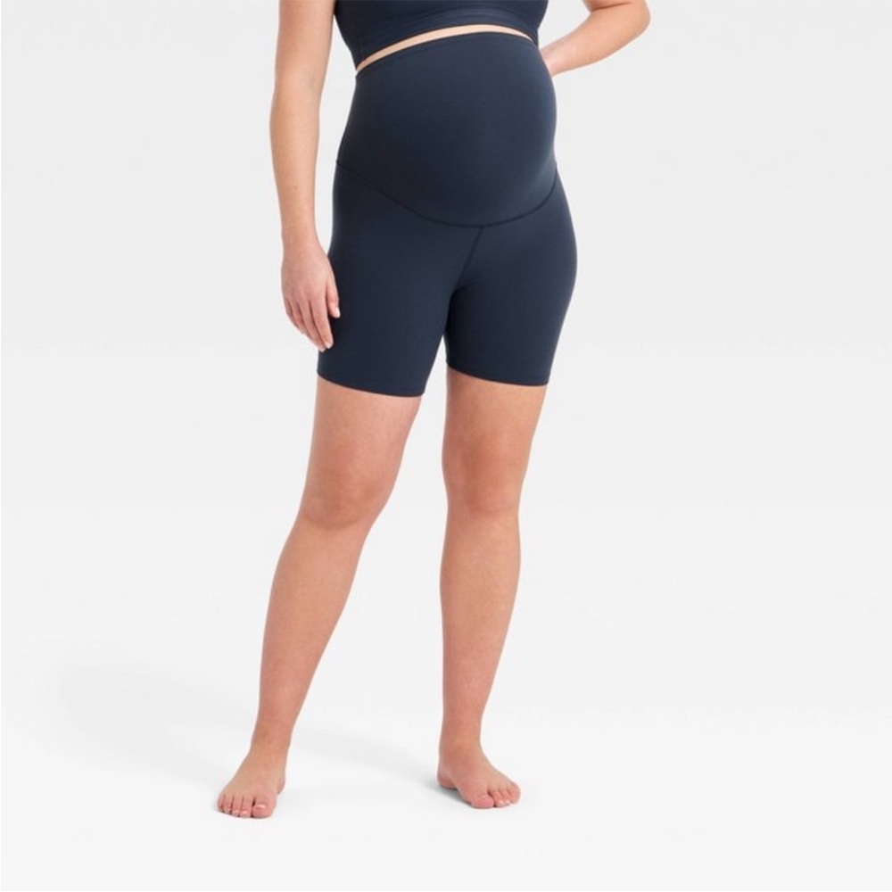 NWT! Everyday Soft Maternity Bike Shorts 6" - All In Motion Navy Blue XXL